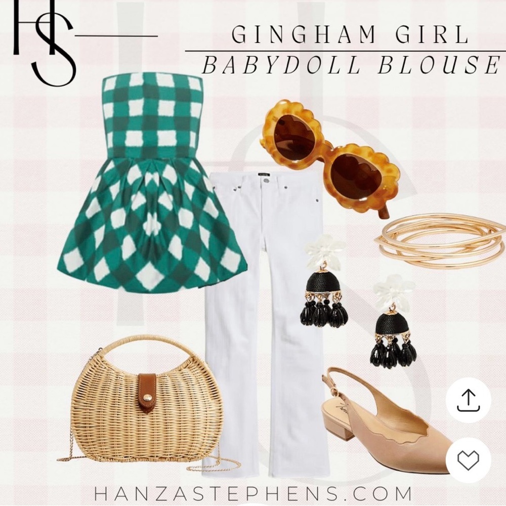 NEW Tuckernuck Juniper Warped Gingham Emmaline Top Size Medium - Picture 5 of 5